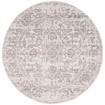 Safavieh 4 x 4 ft. Madison Power Loomed Round Area Rug; Silver & Ivory MAD603G-4R
